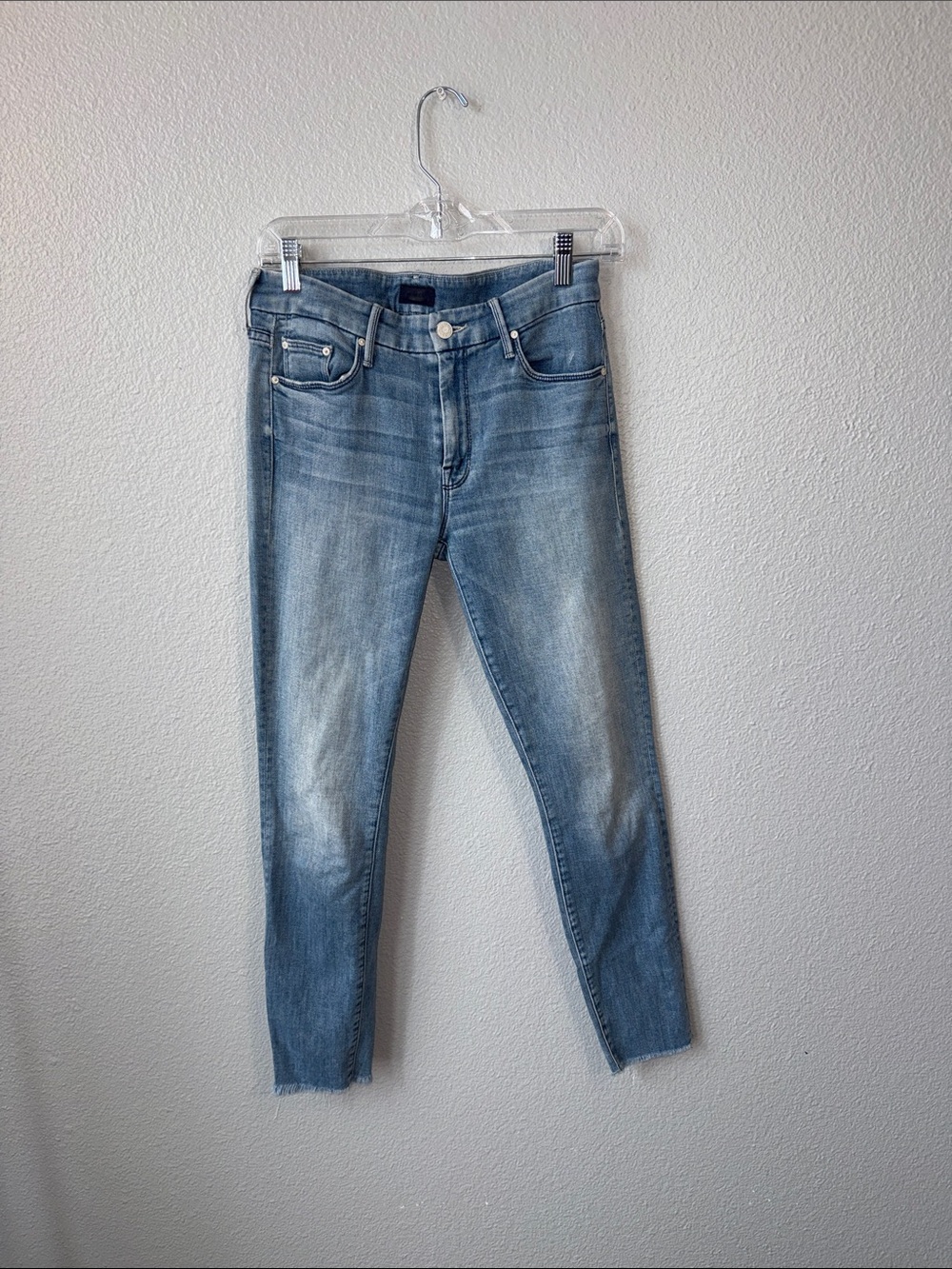 Mother Looker Ankle Fray Light Wash Women's Jeans - Picture 1 of 9